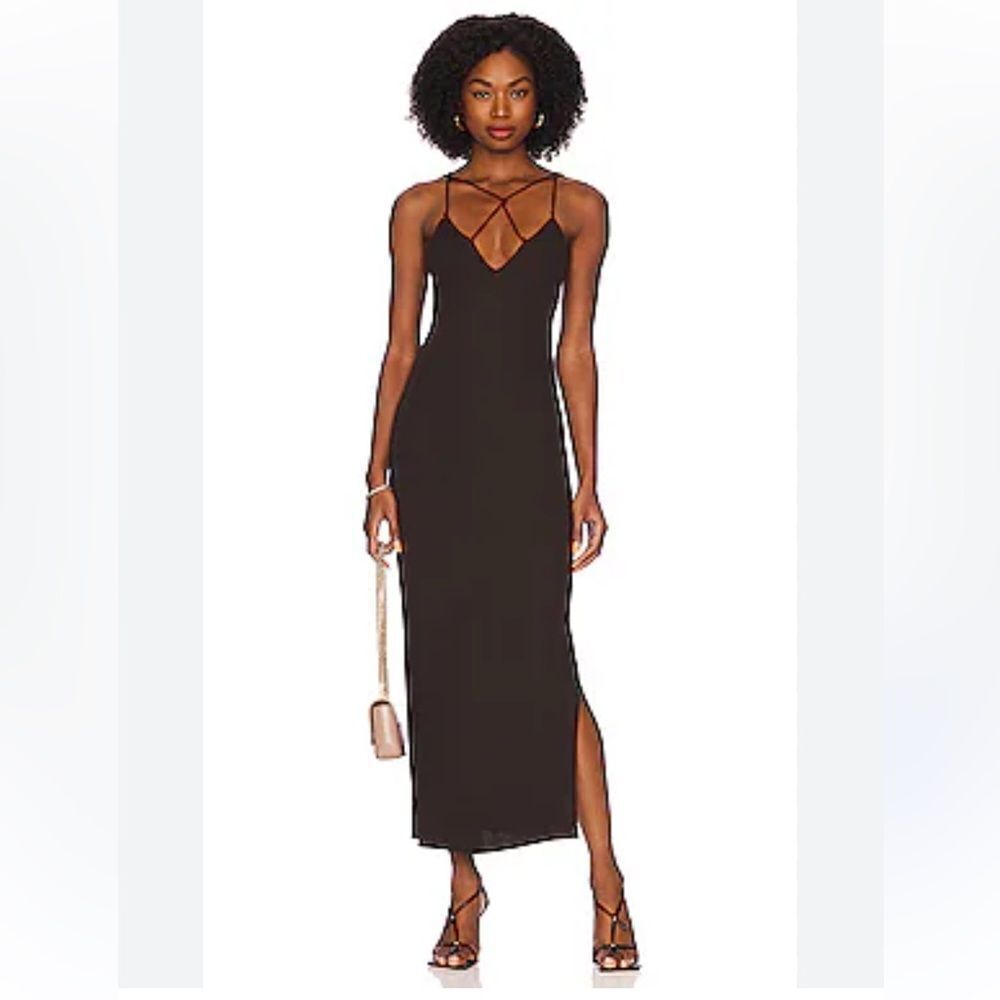 NWT Frame Delicate Knot Midi Dress XL Chocolate Brown Revolve
